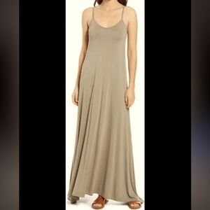 Zara knit tan maxi dress boho classic casual tank dress fall bloggers fav party